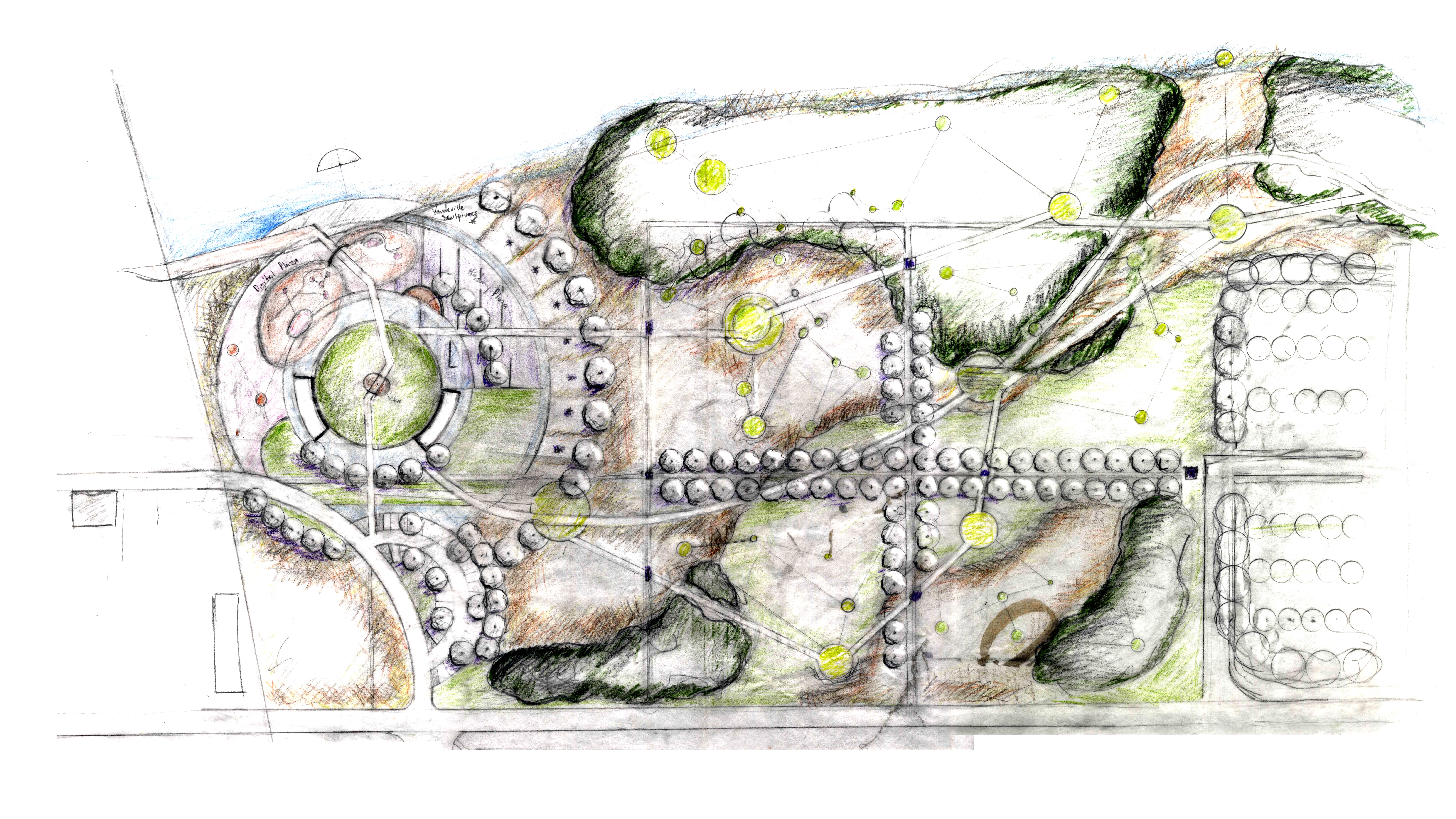 The Master Plan  Enhancing a hand drawing with photoshop  Nathanael Gray  Landscape Architecture